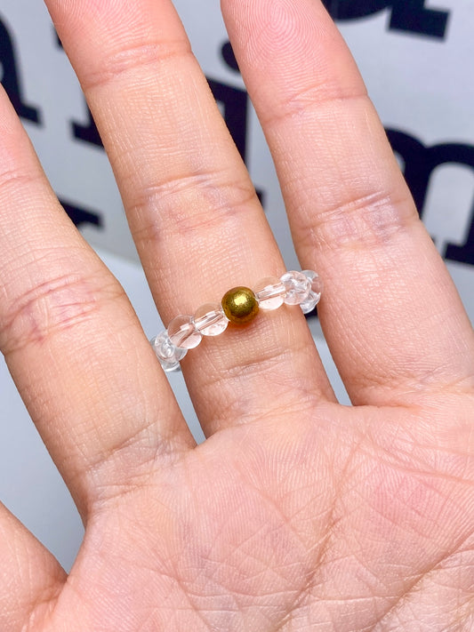 Clear Quartz Bead Ring