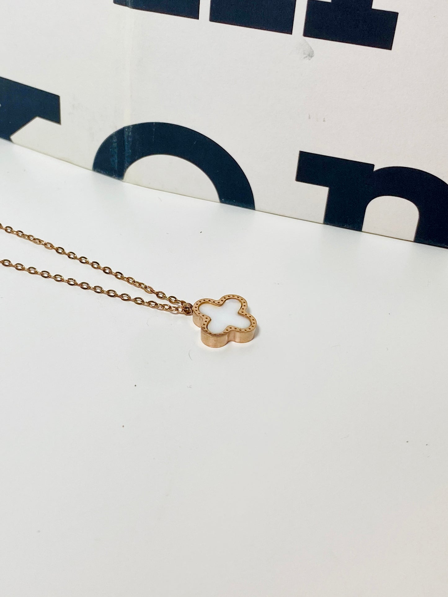 Lucky Clover 18k Rose Gold Plated Necklace