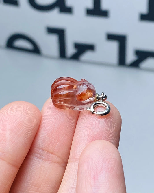 Fire Quartz Nine Tailed Fox Charm