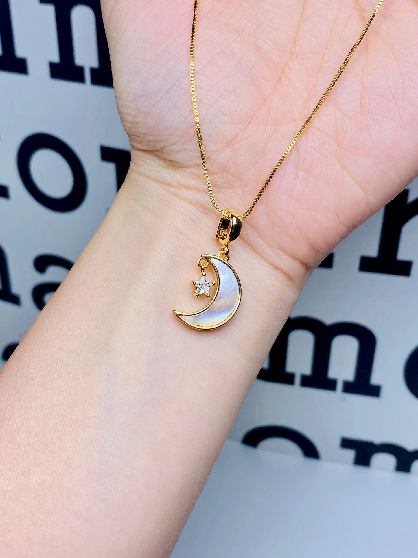 Lunar Starlight 18k Gold Plated Necklace