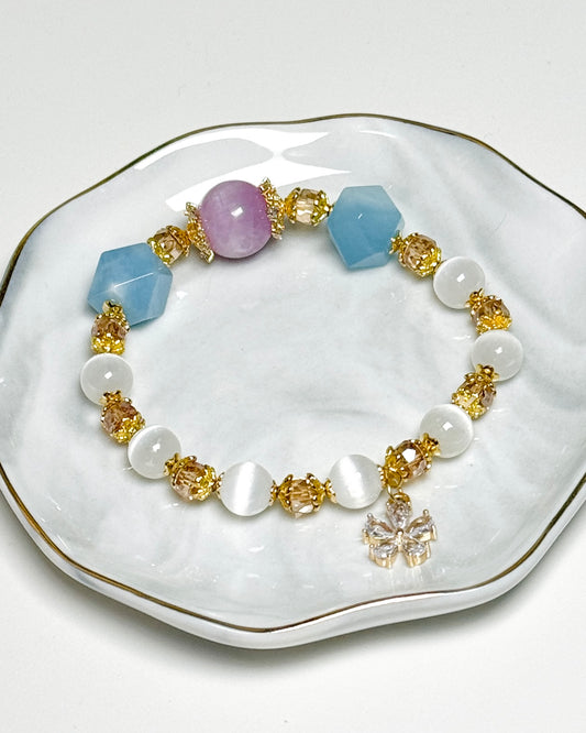 Flower Aquamarine Bracelet