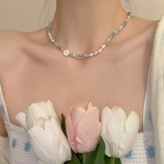 Sky Bloom Bead Necklace