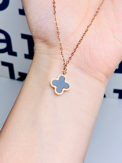 Lucky Clover 18k Rose Gold Plated Necklace
