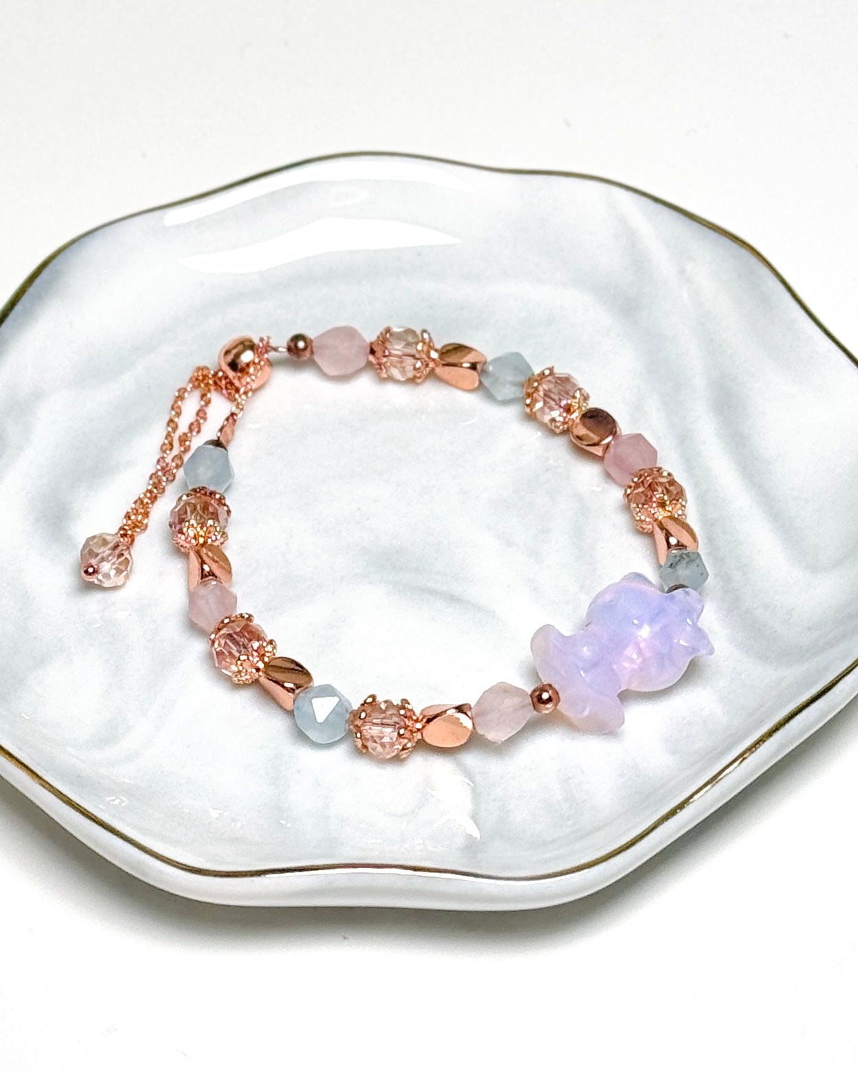 Hello Kitty Morganite Push Pull Bracelet